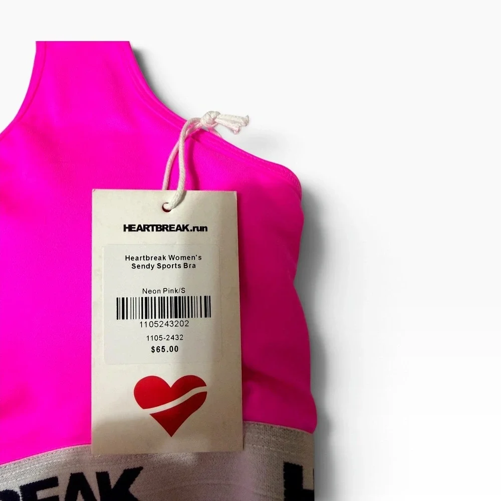 Heartbreak Women's sendy sports bra neon pink Athleisure Racerback Small NEW